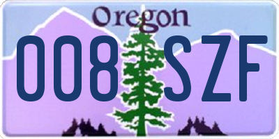 OR license plate 008SZF