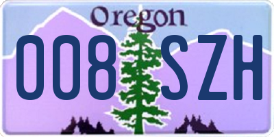 OR license plate 008SZH