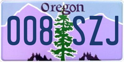 OR license plate 008SZJ