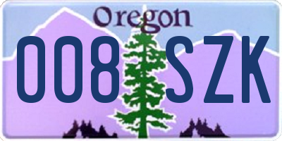 OR license plate 008SZK