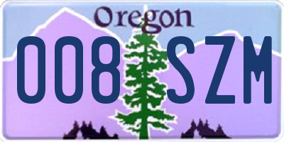 OR license plate 008SZM