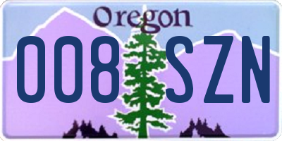 OR license plate 008SZN