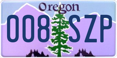 OR license plate 008SZP
