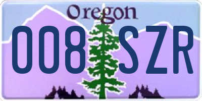OR license plate 008SZR