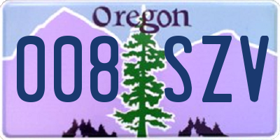 OR license plate 008SZV