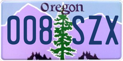 OR license plate 008SZX