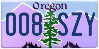 OR license plate 008SZY