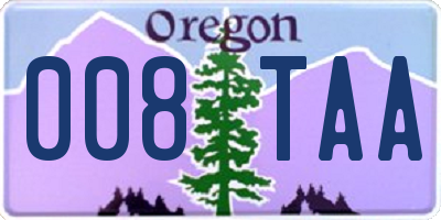 OR license plate 008TAA