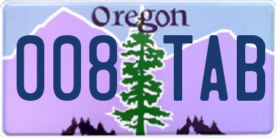 OR license plate 008TAB