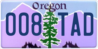 OR license plate 008TAD