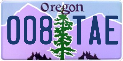OR license plate 008TAE