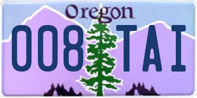 OR license plate 008TAI