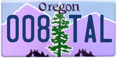 OR license plate 008TAL