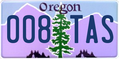 OR license plate 008TAS
