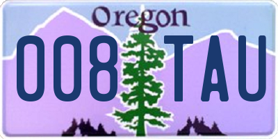 OR license plate 008TAU