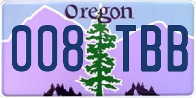 OR license plate 008TBB