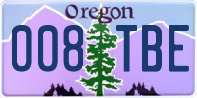 OR license plate 008TBE