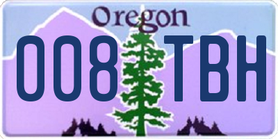 OR license plate 008TBH
