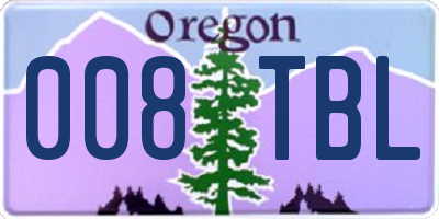 OR license plate 008TBL