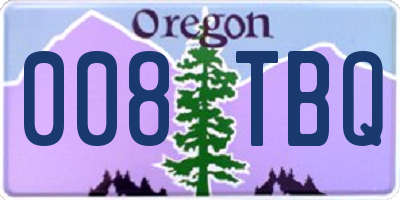OR license plate 008TBQ