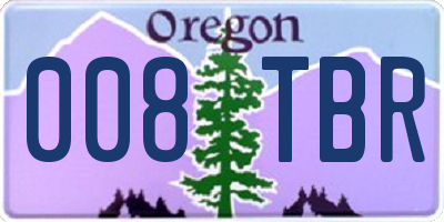 OR license plate 008TBR