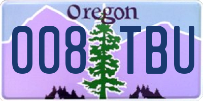 OR license plate 008TBU