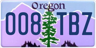OR license plate 008TBZ