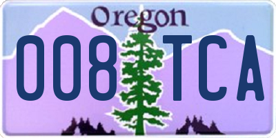 OR license plate 008TCA