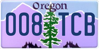 OR license plate 008TCB