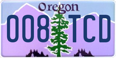 OR license plate 008TCD