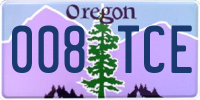 OR license plate 008TCE