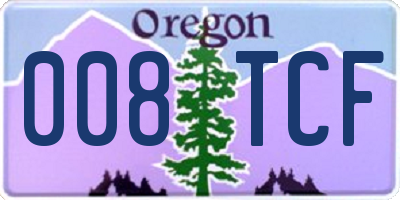 OR license plate 008TCF