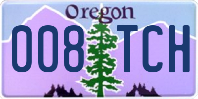 OR license plate 008TCH