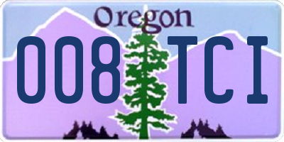 OR license plate 008TCI