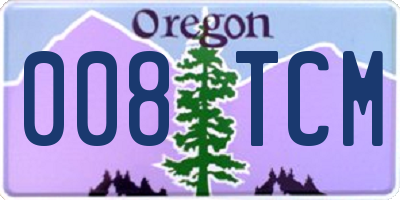 OR license plate 008TCM