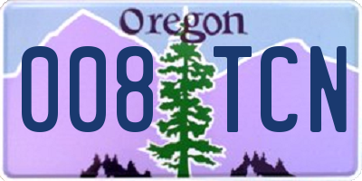 OR license plate 008TCN