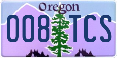 OR license plate 008TCS