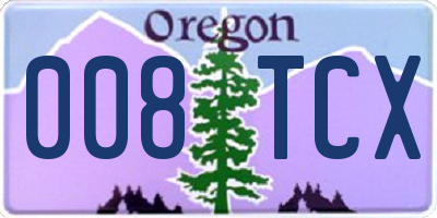 OR license plate 008TCX