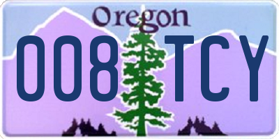 OR license plate 008TCY