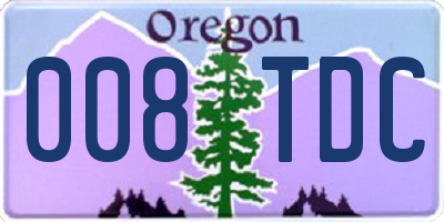 OR license plate 008TDC