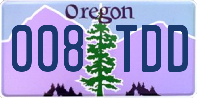 OR license plate 008TDD