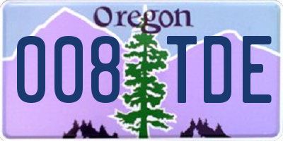 OR license plate 008TDE
