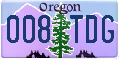 OR license plate 008TDG