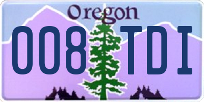 OR license plate 008TDI