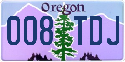OR license plate 008TDJ