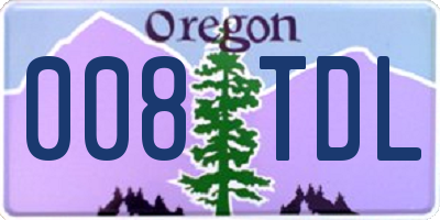 OR license plate 008TDL