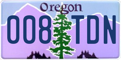 OR license plate 008TDN