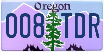 OR license plate 008TDR