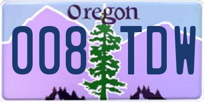 OR license plate 008TDW