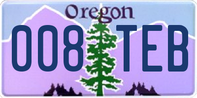 OR license plate 008TEB